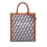 Small Triomphe Canvas Maillon Vertical Cabas Satchel Blue - Lab Luxury Resale