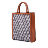 Small Triomphe Canvas Maillon Vertical Cabas Satchel Blue - Lab Luxury Resale