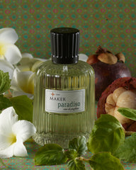 The Maker Paradiso Eau de Parfum 50ml bottle with elegant floral packaging, showcasing the luxury beauty fragrance.