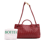 Lambskin Intrecciato East West Andiamo Top Handle Bag Red - Lab Luxury Resale