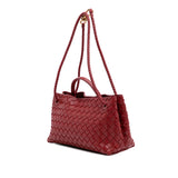 Lambskin Intrecciato East West Andiamo Top Handle Bag Red - Lab Luxury Resale