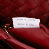 Lambskin Intrecciato East West Andiamo Top Handle Bag Red - Lab Luxury Resale