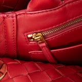 Lambskin Intrecciato East West Andiamo Top Handle Bag Red - Lab Luxury Resale