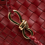 Lambskin Intrecciato East West Andiamo Top Handle Bag Red - Lab Luxury Resale