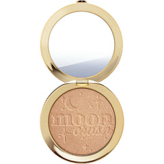 Too Faced Moon Crush Highlighter in Summer Moon displaying a glossy, luminous shine with a celestial glow and shimmering finish.