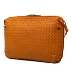Large Nappa Intrecciato Nodini Crossbody Orange - Lab Luxury Resale