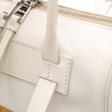 Wicker Trimmed Leather Top Handle Bag White - Lab Luxury Resale