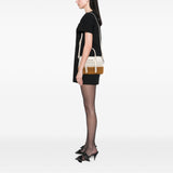 Miu Miu Wicker Trimmed Leather Top Handle Bag