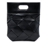 Small Leather Maxi Intrecciato Slip Tote Black - Lab Luxury Resale