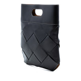 Small Leather Maxi Intrecciato Slip Tote Black - Lab Luxury Resale