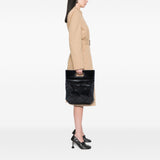 Small Leather Maxi Intrecciato Slip Tote Black - Lab Luxury Resale
