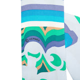 Brides De Gala Shadow Silk Twilly Scarf Blue - Lab Luxury Resale