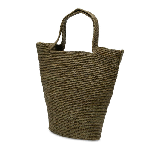 Mini Raffia Slit Satchel Green - Lab Luxury Resale