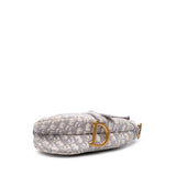 Oblique Canvas Embroidered Saddle Bag Gray - Lab Luxury Resale