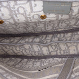 Oblique Canvas Embroidered Saddle Bag Gray - Lab Luxury Resale