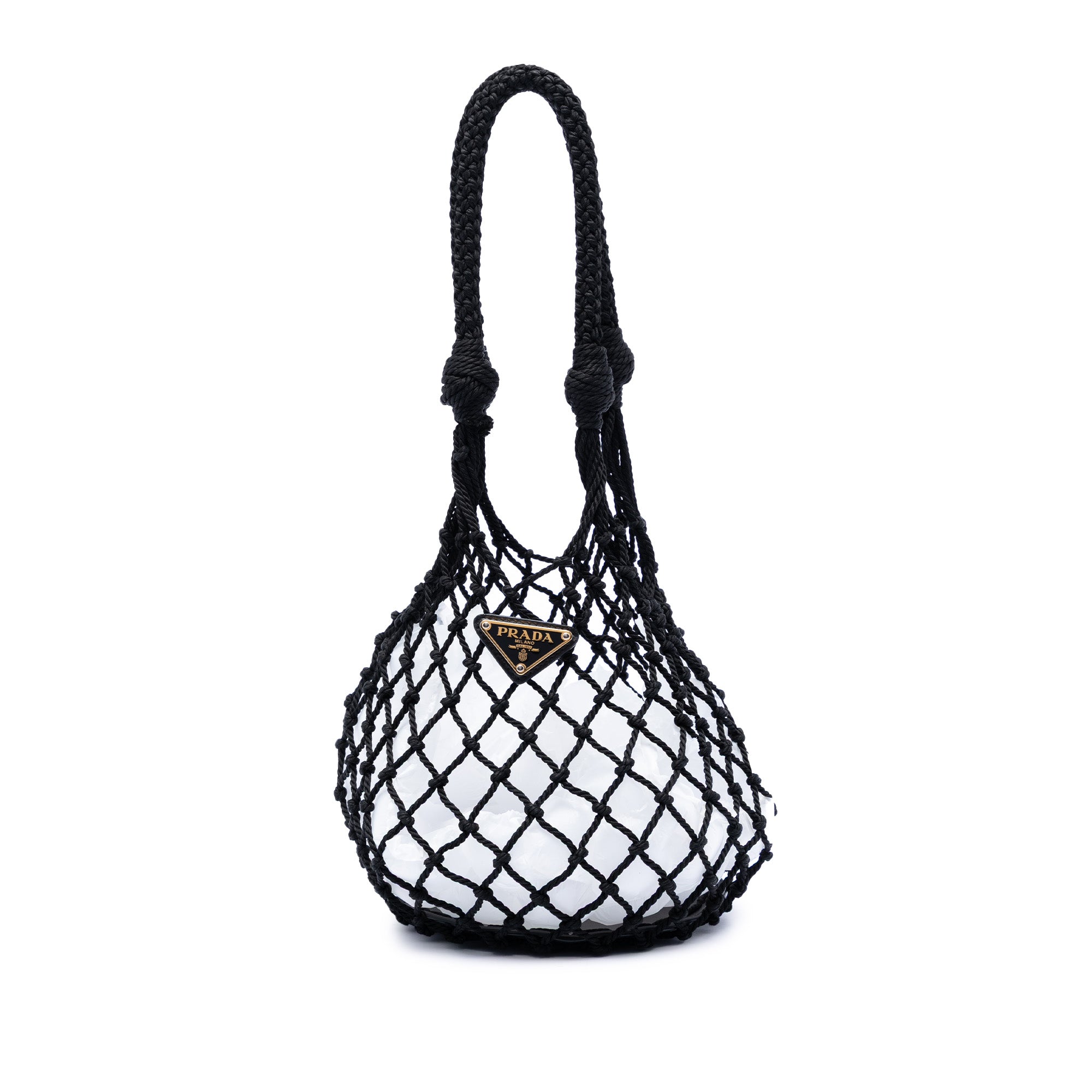 Mesh and Leather Bucket Bag Black - Lab Luxury Resale
