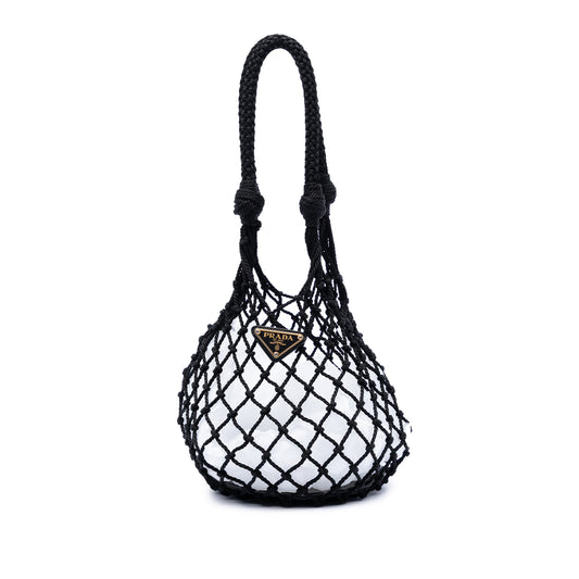 Mesh and Leather Bucket Bag Black - Lab Luxury Resale