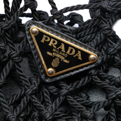 Mesh and Leather Bucket Bag Black - Lab Luxury Resale