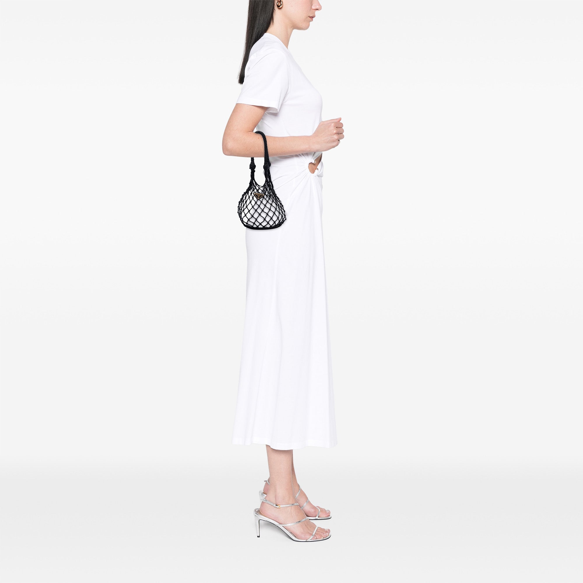 Mesh and Leather Bucket Bag Black - Lab Luxury Resale