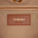 Leather Trimmed Canvas Y Tote Brown - Lab Luxury Resale