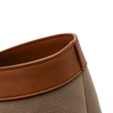 Leather Trimmed Canvas Y Tote Brown - Lab Luxury Resale