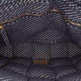 Denim Intrecciato Cassette Padded Crossbody Blue - Lab Luxury Resale