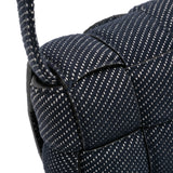 Denim Intrecciato Cassette Padded Crossbody Blue - Lab Luxury Resale