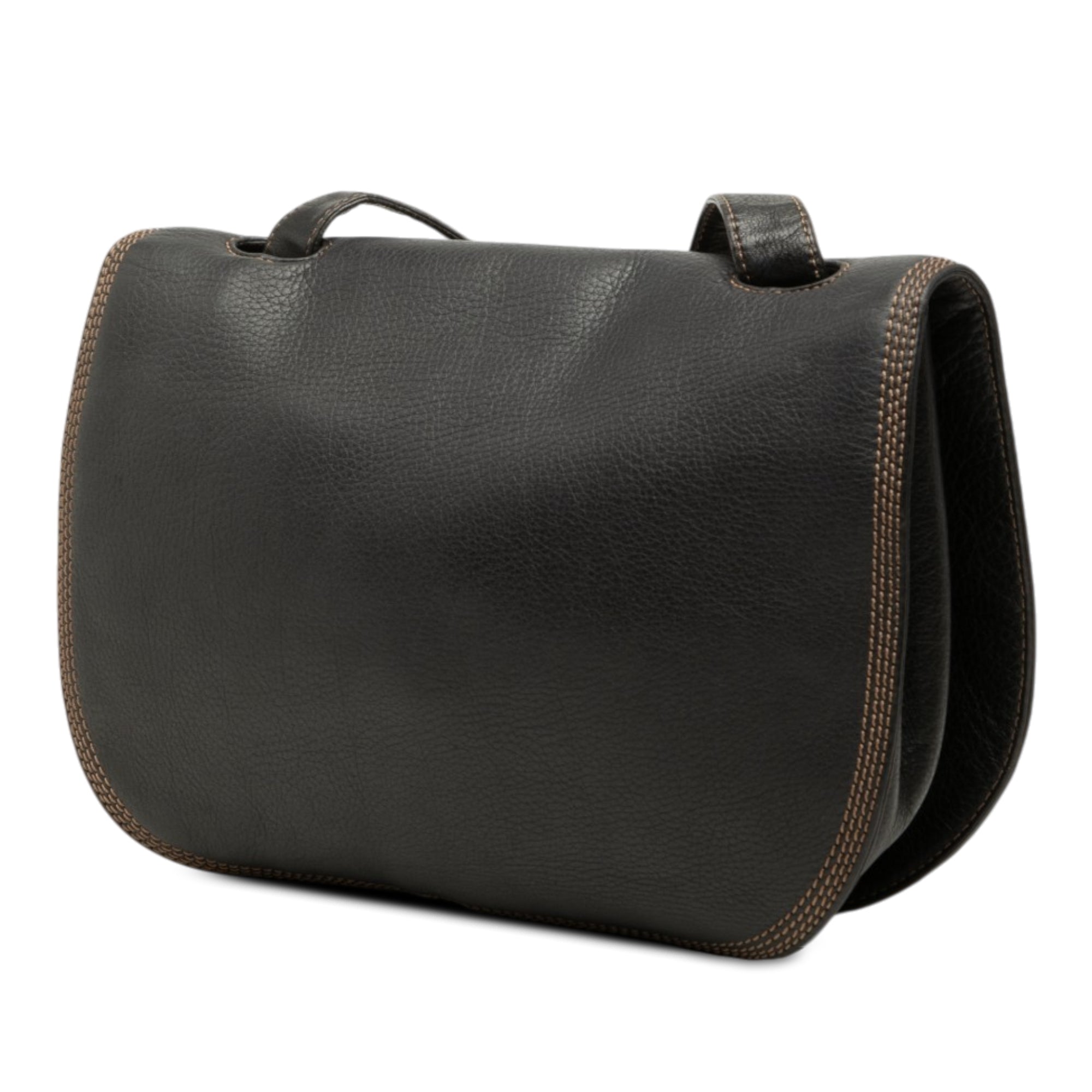 Leather Anagram Flap Crossbody Black - Lab Luxury Resale