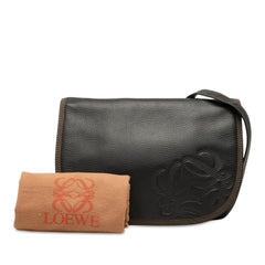 Leather Anagram Flap Crossbody Black - Lab Luxury Resale