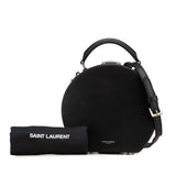Small Leather Mica Hatbox Satchel Black - Lab Luxury Resale