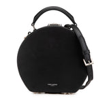 Small Leather Mica Hatbox Satchel Black - Lab Luxury Resale