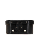 Small Leather Mica Hatbox Satchel Black - Lab Luxury Resale