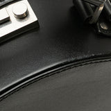 Small Leather Mica Hatbox Satchel Black - Lab Luxury Resale