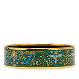 Wide Enamel Astres et Soleils Bangle 65 Green - Lab Luxury Resale