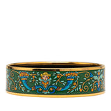 Wide Enamel Astres et Soleils Bangle 65 Green - Lab Luxury Resale