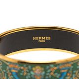 Wide Enamel Astres et Soleils Bangle 65 Green - Lab Luxury Resale