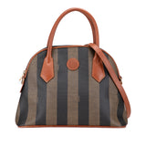 Pequin Coated Canvas Dome Satchel Brown - Lab Luxury Resale