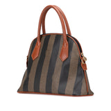 Pequin Coated Canvas Dome Satchel Brown - Lab Luxury Resale