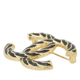 CC Gold Plated Enamel Brooch Gold - Lab Luxury Resale