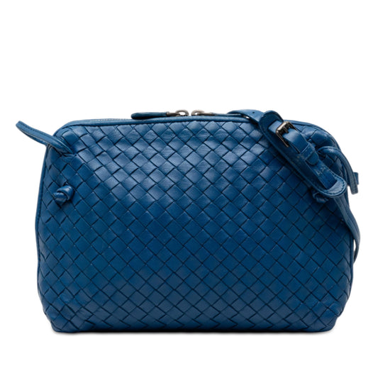 Nappa Intrecciato Nodini Crossbody Blue - Lab Luxury Resale