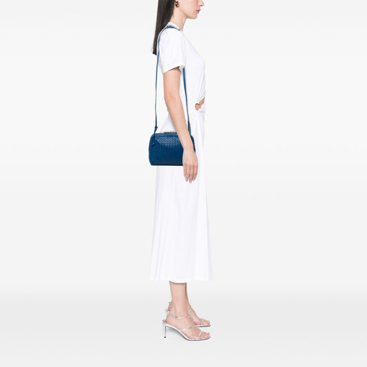 Nappa Intrecciato Nodini Crossbody Blue - Lab Luxury Resale