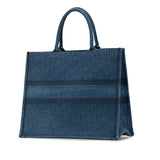 Large Oblique Denim Book Tote Blue - Lab Luxury Resale