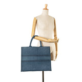 Dior Large Oblique Denim Book Tote Blue