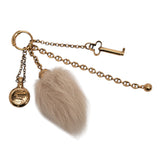 Gold Plated Chloe Symbols and Shearling Tail Bag Charm Gold - Lab Luxury Resale