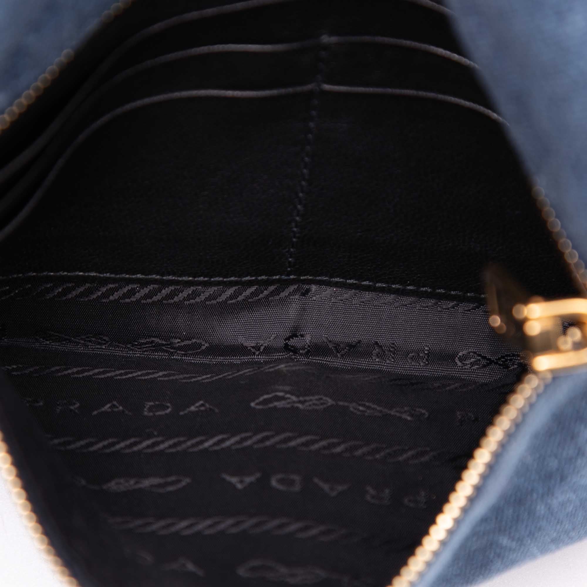 Embroidered Denim Impunto Clutch Blue - Lab Luxury Resale
