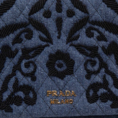Embroidered Denim Impunto Clutch Blue - Lab Luxury Resale