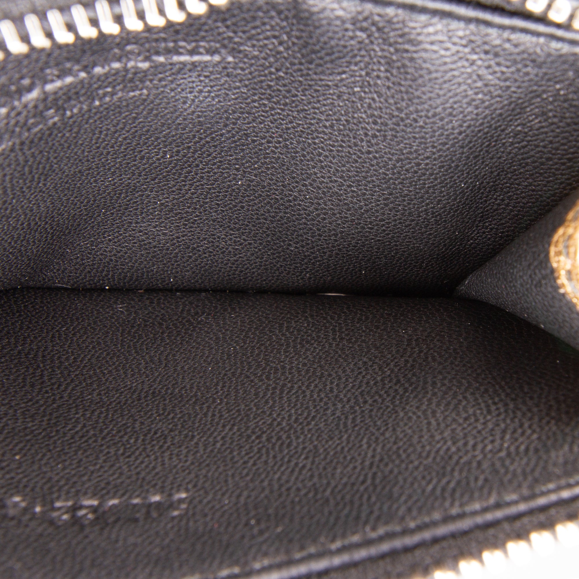 Metallic Leather Skull Charm Zip Card Holder Gold - Lab Luxury Resale