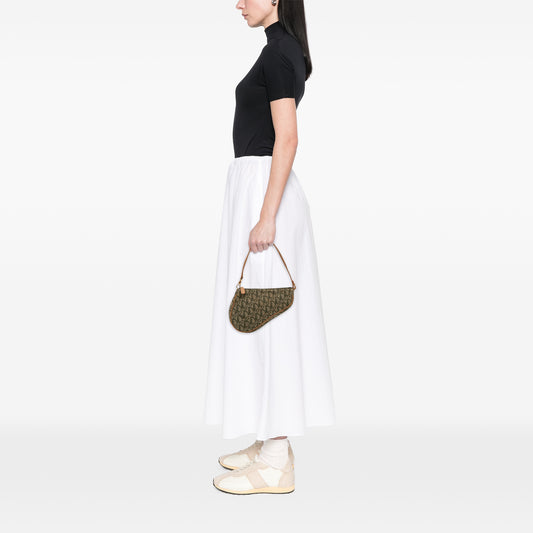 Mini Diorissimo Canvas Saddle Pochette Green - Lab Luxury Resale
