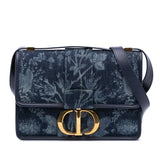 Printed Denim Flowers 30 Montaigne Flap Blue - Lab Luxury Resale