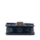 Printed Denim Flowers 30 Montaigne Flap Blue - Lab Luxury Resale